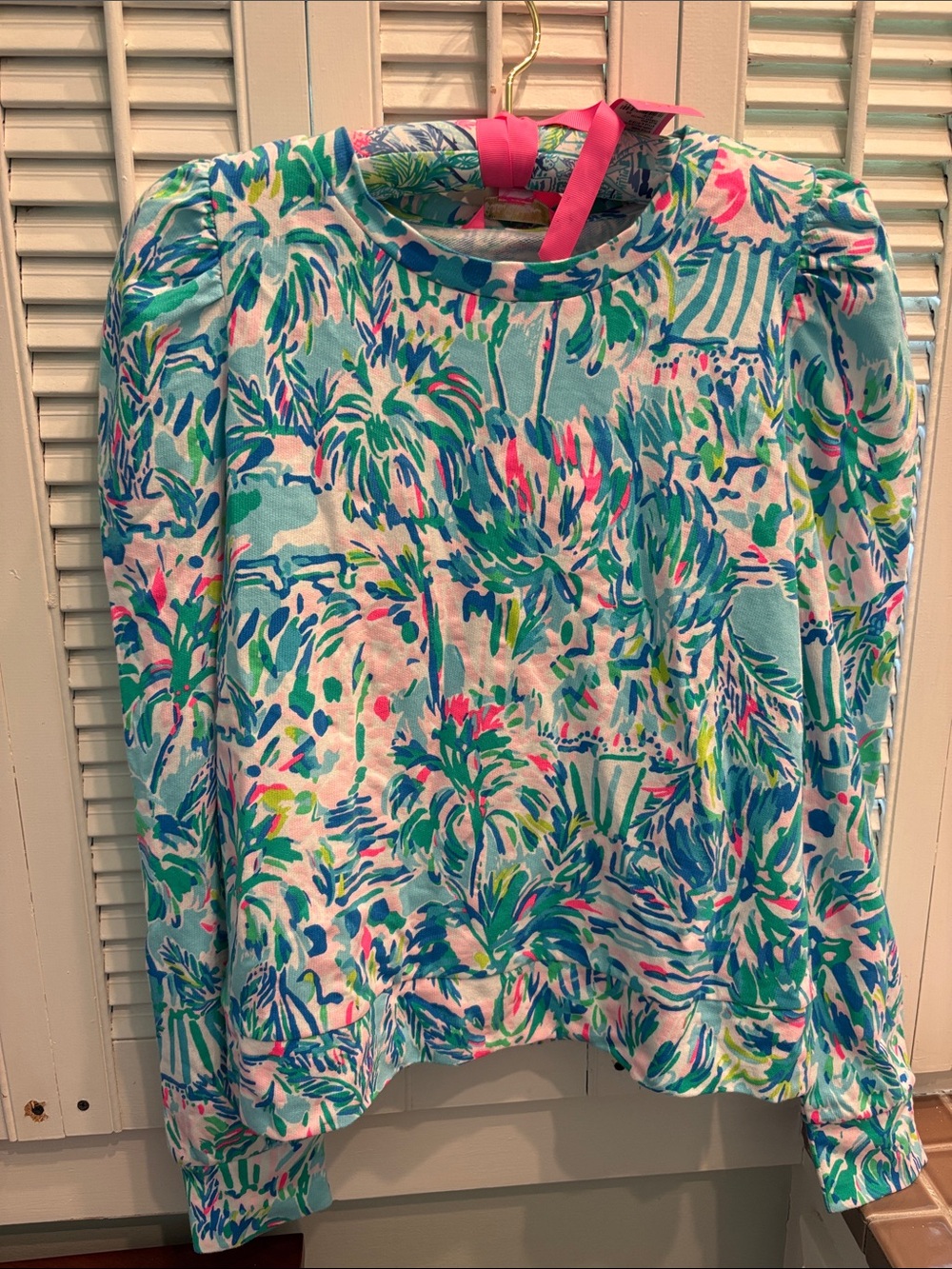 Lilly Pulitzer Blue Ibiza Cabana Cocktail Jansen sweater XS NWT